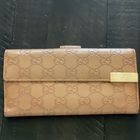 EUC GUCCI BROWN LONG WALLET W 47' CHAIN - Picture 4 of 14